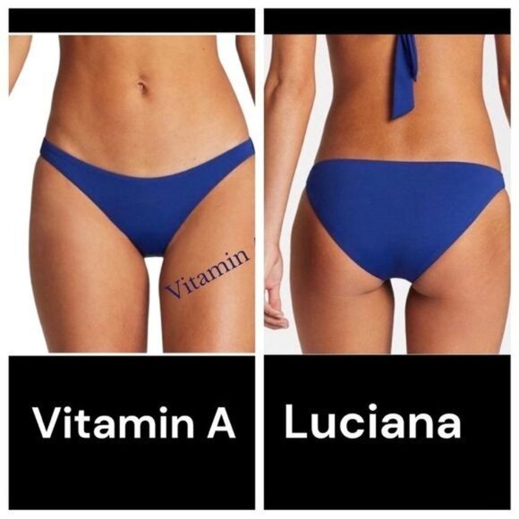 Vitamin A Other - Vitamin A Luciana Bikini Bottoms Blue Ecolux Full Coverage Sz 14